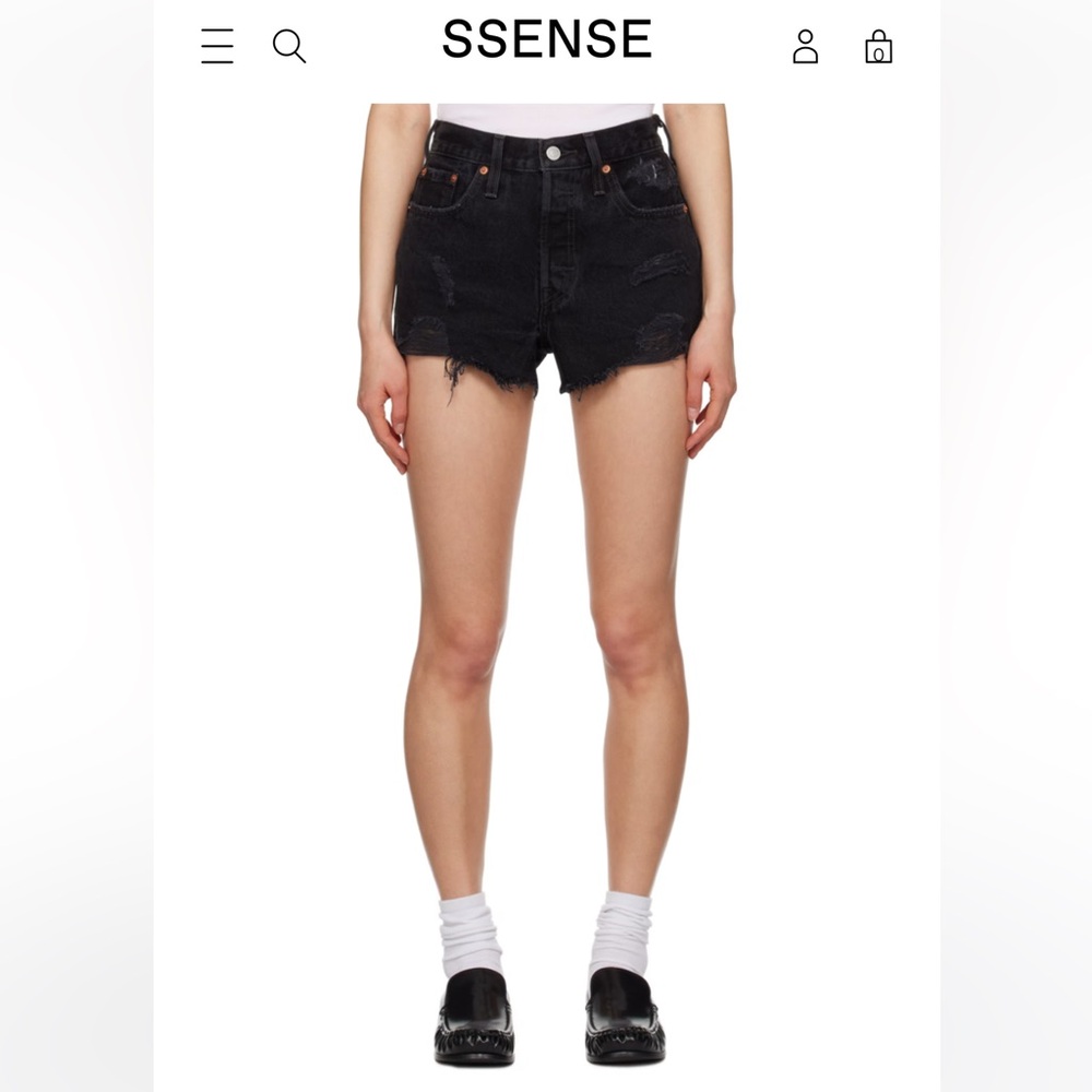 LEVI 501 - black high waisted short shorts